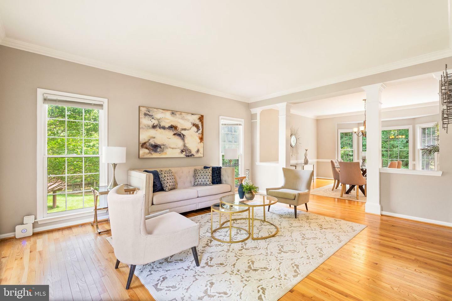 Nicely decorated living room of a house for a sale in Northern Virginia